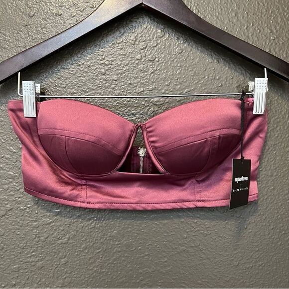 NWT Revolve x superdown kiara bustier top in Dark Mauve | Size S *top only* - Picture 6 of 11